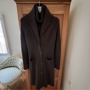 Loro Piana Dark Brown Knit Cardigan Coat